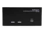 DVI USB KVM-switch för tre skärmar med 2 portar, audio och USB 2.0-hubb
