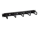 1U 19" Cable Management Organizer, D Ring Hook Network/Server Rack Cord Manager, Data Center Horizontal Wire Panel with Passthrough Holes with Mounting Hardware, EIA/ECA-310-E